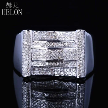 HELON Top Mens Pave 0.7ct 100% Genuine Natural Diamonds Ring Sterling Silver 925 Engagement Wedding Fashion Band Pinky Ring
HELON Top Mens Pave 0.7ct 100% Genuine Natural Diamonds Ring Sterling Silver 925 Engagement Wedding Fashion Band Pinky Ring