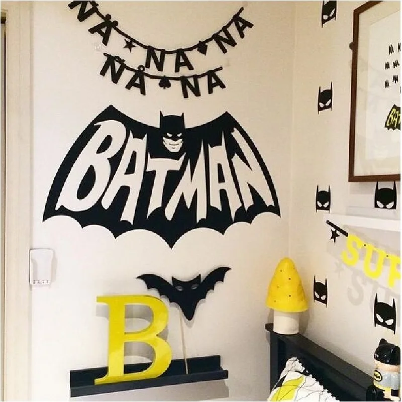 Lovely Cartoon Batman Pattern Sticker Kids DIY Bedroom Decoration Children Baby Birthday Gifts Decor Nordic European Style Toys
Lovely Cartoon Batman Pattern Sticker Kids DIY Bedroom Decoration Children Baby Birthday Gifts Decor Nordic European Style Toys