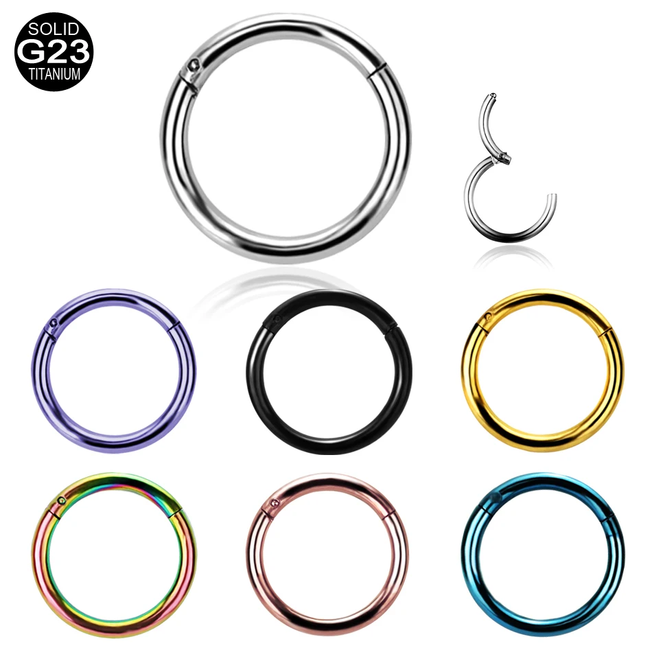 1Pc G23 Titanium Hinged Segment Nose Ring 16G*8mm Nipple Clicker Ear Cartilage Tragus Helix Lip Piercing Unisex Fashion Jewelry
1Pc G23 Titanium Hinged Segment Nose Ring 16G*8mm Nipple Clicker Ear Cartilage Tragus Helix Lip Piercing Unisex Fashion Jewelry