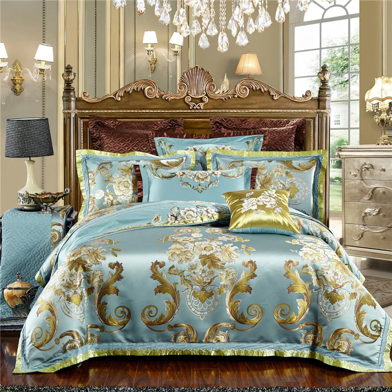 New Silk Cotton Jacquard Luxury Europe Bedding set Duvet Cover Embroidery Bed Sheet Pillowcases Queen King size 4/6/9pcs
New Silk Cotton Jacquard Luxury Europe Bedding set Duvet Cover Embroidery Bed Sheet Pillowcases Queen King size 4/6/9pcs