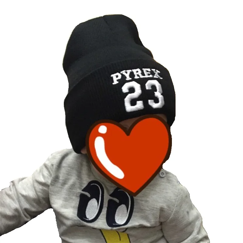 Fashion 23 letter knit baby hats children kids Beanies Accessories cotton Infant Toddler boys girls winter Hedging cap