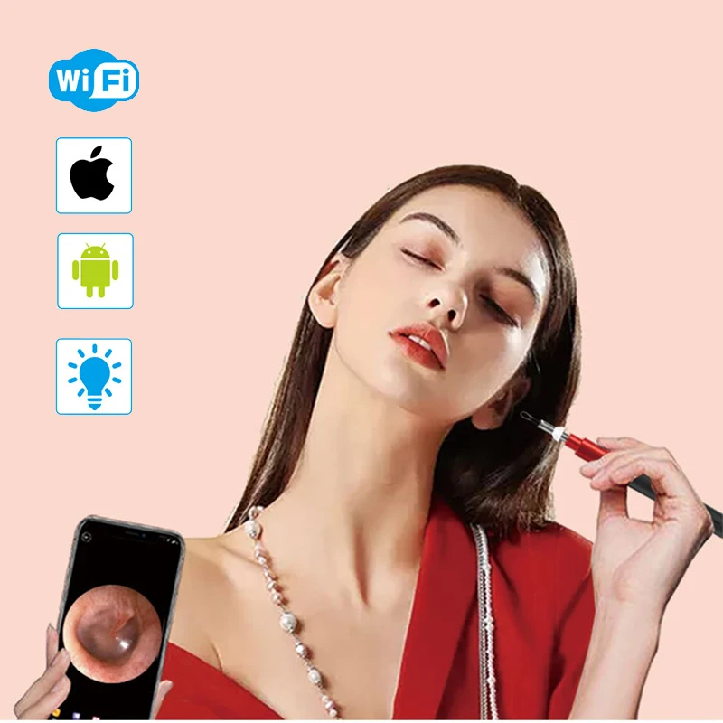 IOS/Android WiFi Ear Otoscope Wireless HD1080P Digital Endoscope Ear Inspection Camera 3.9mm Earwax Cleaning Tool With 6 Fitting
IOS/Android WiFi Ear Otoscope Wireless HD1080P Digital Endoscope Ear Inspection Camera 3.9mm Earwax Cleaning Tool With 6 Fitting