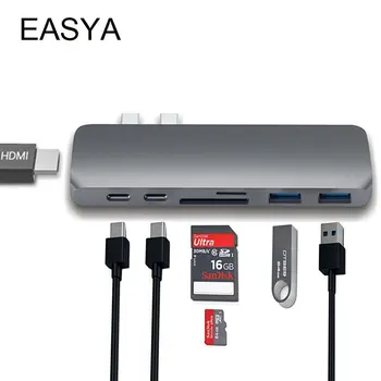 EASYA USB-C Hub to HDMI Adapter USB Type C Hub Dock with Hub3.0 PD Power TF SD Card Reader for MacBook Pro/Air 2019 Type C
EASYA USB-C Hub to HDMI Adapter USB Type C Hub Dock with Hub3.0 PD Power TF SD Card Reader for MacBook Pro/Air 2019 Type C