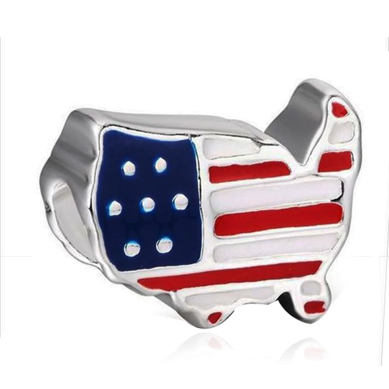 Free Shipping Large Hole Enamel USA America Country Flag Map Silver Alloy Bead Charm Fit Pandora Bracelets & Necklace
Free Shipping Large Hole Enamel USA America Country Flag Map Silver Alloy Bead Charm Fit Pandora Bracelets & Necklace