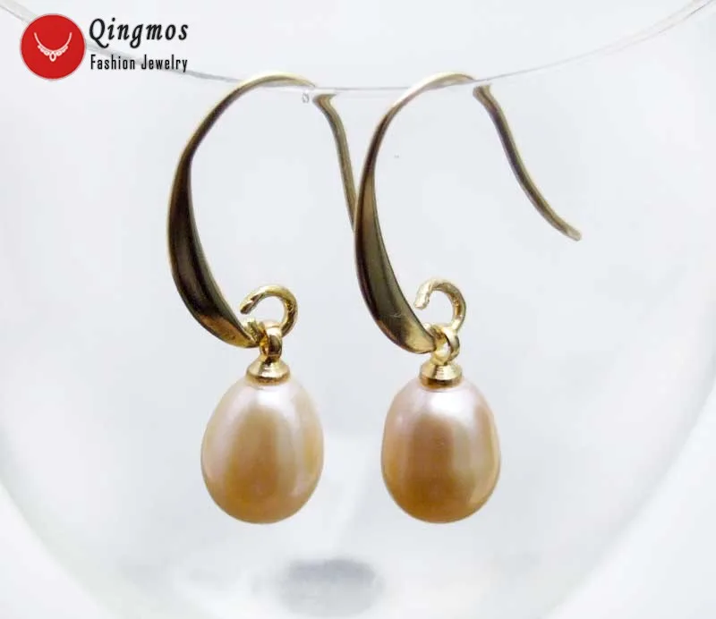 Qingmos Natural Pearl Earrings for Women with 7-9mm Pink Drop Pearl and Gold-color Trendy Dangle Hook Earrings Fine Jewelry-e567
Qingmos Natural Pearl Earrings for Women with 7-9mm Pink Drop Pearl and Gold-color Trendy Dangle Hook Earrings Fine Jewelry-e567