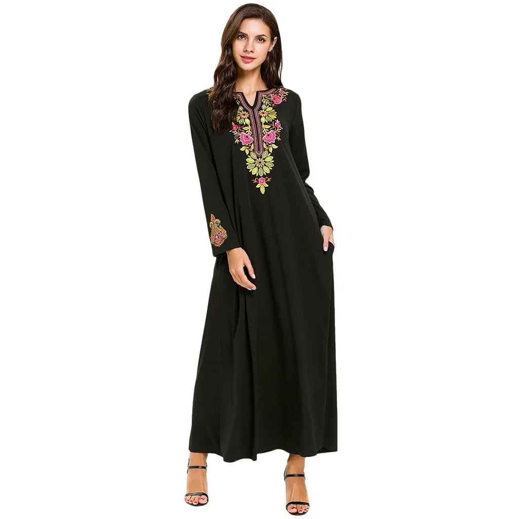 2019 Retro muslim dress women V Neck Women Muslim Islamic Abaya Dress Clothing Printed Flower Lady muslim dress for women Clothe
2019 Retro muslim dress women V Neck Women Muslim Islamic Abaya Dress Clothing Printed Flower Lady muslim dress for women Clothe
