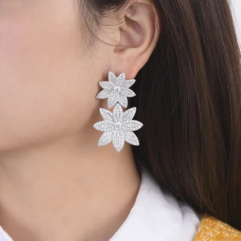 GODKI 55mm Famous Luxury Flower Blossom Dangle Earrings For Women Wedding Full Mirco Cubic Zircon Earring Fashion Jewelry
GODKI 55mm Famous Luxury Flower Blossom Dangle Earrings For Women Wedding Full Mirco Cubic Zircon Earring Fashion Jewelry
