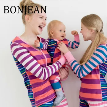BONJEAN Striped Set for Family 2018 Autumn Two Pieces Clothing Long Sleeve Shirt and Pant Sets Family Matching Outfits BJ298
BONJEAN Striped Set for Family 2018 Autumn Two Pieces Clothing Long Sleeve Shirt and Pant Sets Family Matching Outfits BJ298
