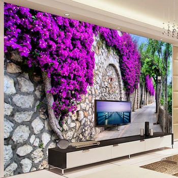 Photo Wallpaper 3D Stereo Purple Flowers Brick Wall Small Street Mural Living Room Cafe Dining Room Romantic Interior Home Decor
Photo Wallpaper 3D Stereo Purple Flowers Brick Wall Small Street Mural Living Room Cafe Dining Room Romantic Interior Home Decor