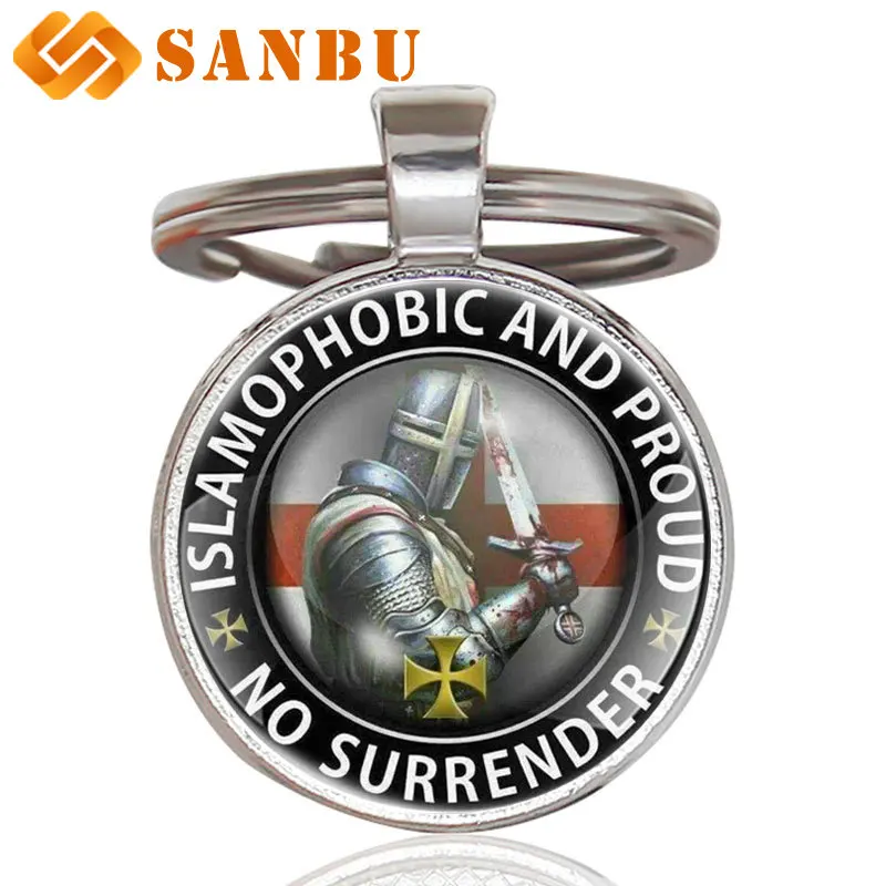 Classic Silver Knight Templar No Surrender Glass Pendant Key Chain Charm Men Women Cross Jewelry Gifts Key Rings
Classic Silver Knight Templar No Surrender Glass Pendant Key Chain Charm Men Women Cross Jewelry Gifts Key Rings