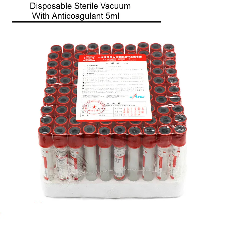 Disposable Sterile Vacuum With Anticoagulant 5ml Vacuum Blood Collection Tube Vac Tube Vacutainer 13*100mm 100pcs/lot
Disposable Sterile Vacuum With Anticoagulant 5ml Vacuum Blood Collection Tube Vac Tube Vacutainer 13*100mm 100pcs/lot