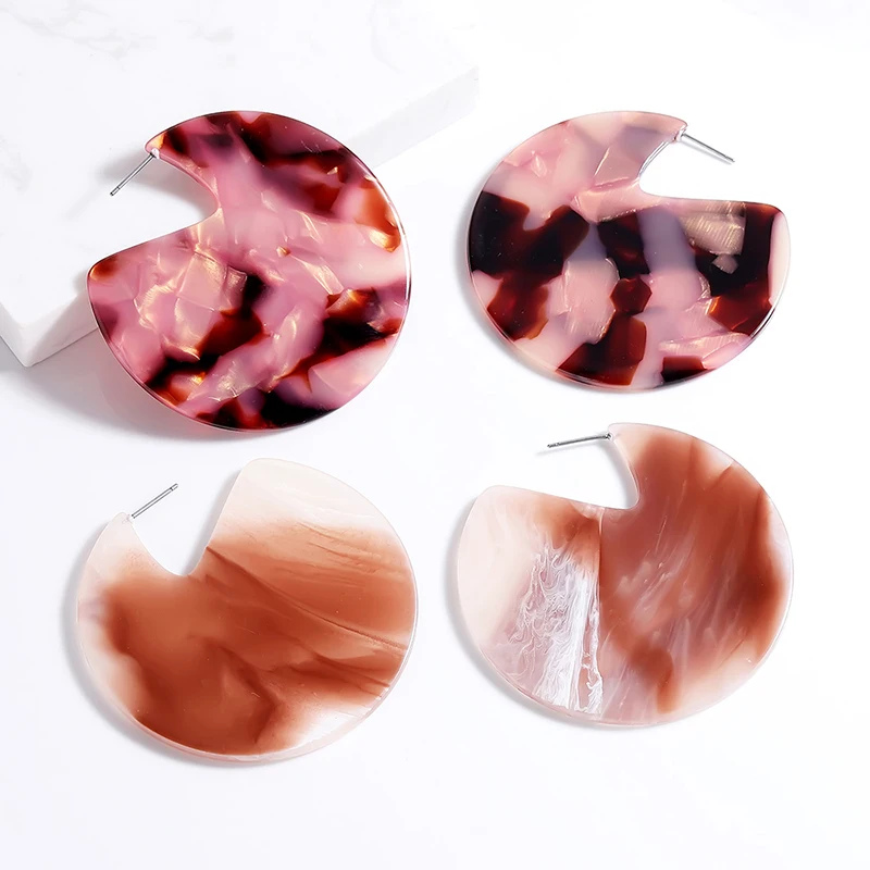 New Trendy Round Colorful Marble Acrylic Drop Earring Womens Resin Thick Semicircle Statement Earrings Boho Jewelry Brincos 2019
New Trendy Round Colorful Marble Acrylic Drop Earring Womens Resin Thick Semicircle Statement Earrings Boho Jewelry Brincos 2019