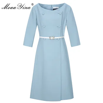 MoaaYina Fashion Designer Runway dress Spring Summer Women Dress Double-breasted Office Elegant Dresses
MoaaYina Fashion Designer Runway dress Spring Summer Women Dress Double-breasted Office Elegant Dresses