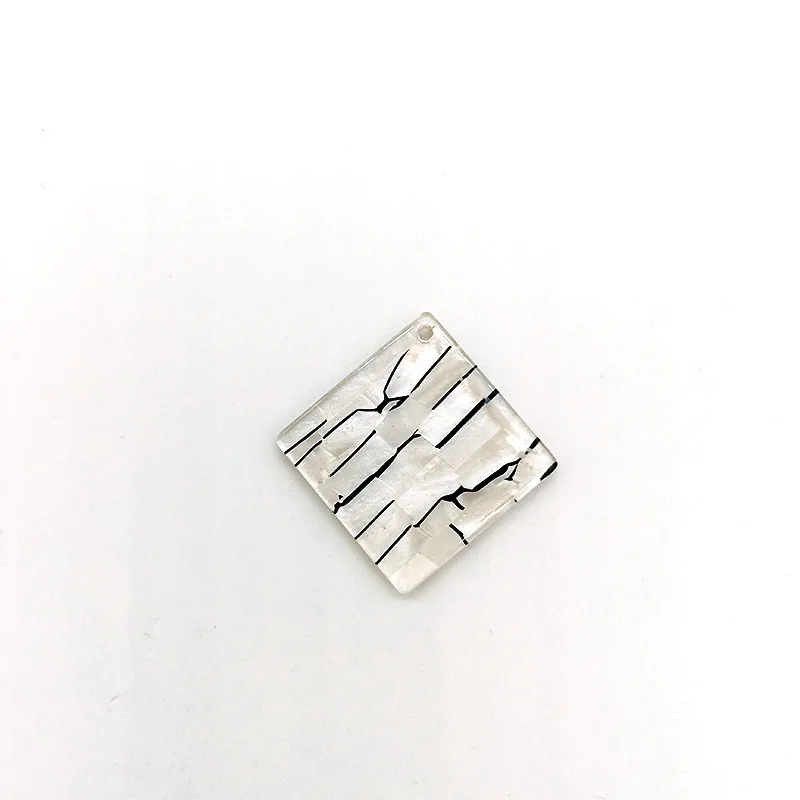 Square Fashion Unique 10pcslot Bright Acetic Acid Imitate Marble Texture Coin-shape Charms for EarringJewelry DIY ET44 (4)