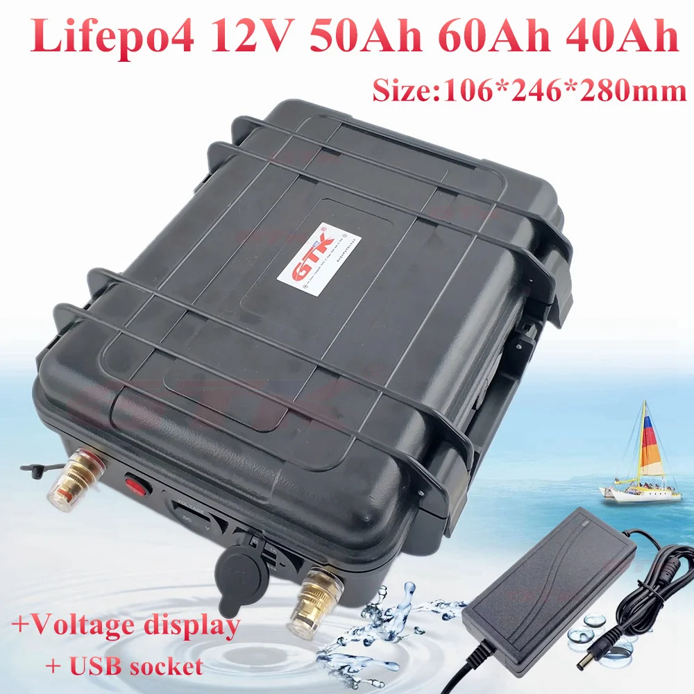 Large capacity Lifepo4 12V 50Ah 60Ah 70Ah 80Ah 100AH Battery 12.8v pack for 250w 500w solar boat outboard inverter + 5A charger
Large capacity Lifepo4 12V 50Ah 60Ah 70Ah 80Ah 100AH Battery 12.8v pack for 250w 500w solar boat outboard inverter + 5A charger