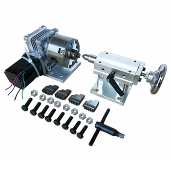 CNC Machine Parts Rotary Axis A the 4th with 80mm 100mm 4 Jaw Chuck for wood metal Router milling machine
CNC Machine Parts Rotary Axis A the 4th with 80mm 100mm 4 Jaw Chuck for wood metal Router milling machine