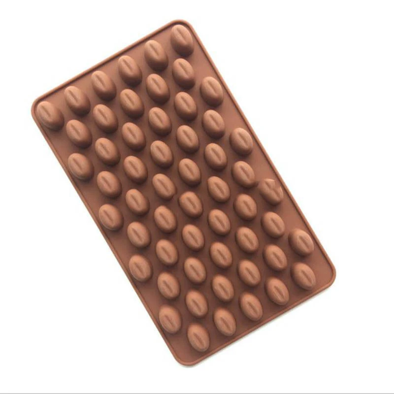 JX-LCLYL 55-Cavity Mini Coffee Bean Silicone Mould Chocolate Cookie Cake Decorating Mold