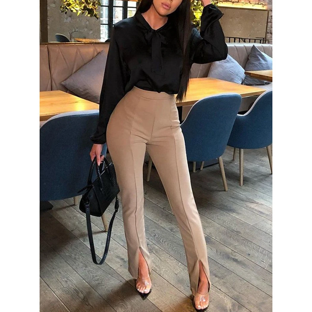 Women Solid Color High Waist Pants Femme Front Slit Leg Pencil Pants Elegant Office Ladies Slim Fit Trousers Work Wear Pantalon
Women Solid Color High Waist Pants Femme Front Slit Leg Pencil Pants Elegant Office Ladies Slim Fit Trousers Work Wear Pantalon