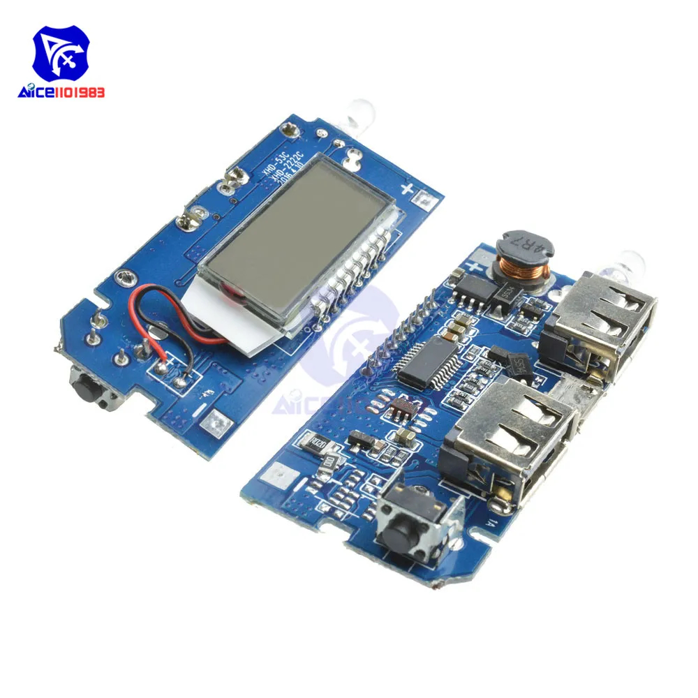 Power Bank 18650 Battery Charger Board Module Dual USB 5V 1A 5V 2.1A Output Micro USB 5V Input LCD Display for Smartphone Tablet
Power Bank 18650 Battery Charger Board Module Dual USB 5V 1A 5V 2.1A Output Micro USB 5V Input LCD Display for Smartphone Tablet