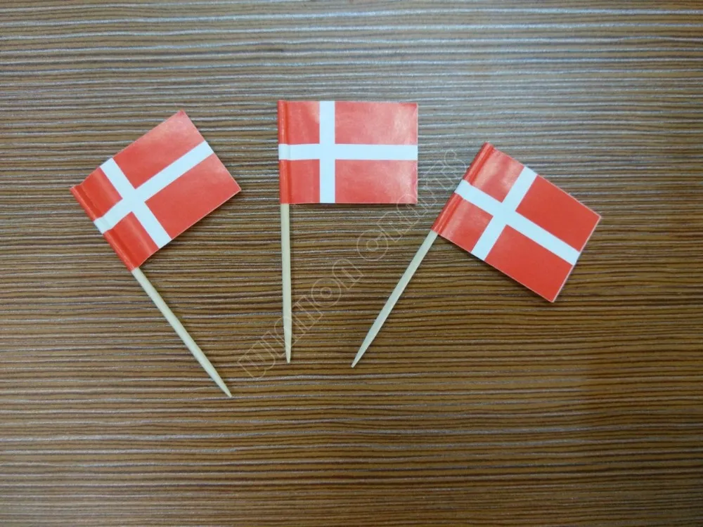 300 шт. в упаковке датские флаги для зубочисток Бумажные палочки еды вечерние