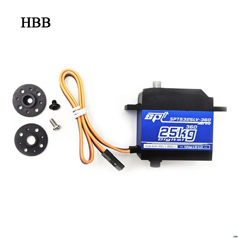 SPT5325LV-360 25KG Digital 360 Degree Large Torque Dual Bearing Linear Change Metal Gear Servo
SPT5325LV-360 25KG Digital 360 Degree Large Torque Dual Bearing Linear Change Metal Gear Servo