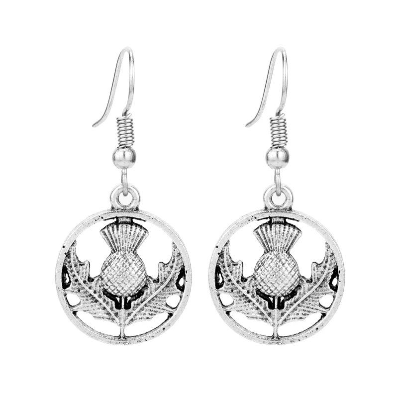 MQCHUN Outlander Inspired Antique Silver Thistle Drop Earrings Scottish Celtic Knot Thistle Dangle Earrings Women Charm Jewelry
MQCHUN Outlander Inspired Antique Silver Thistle Drop Earrings Scottish Celtic Knot Thistle Dangle Earrings Women Charm Jewelry