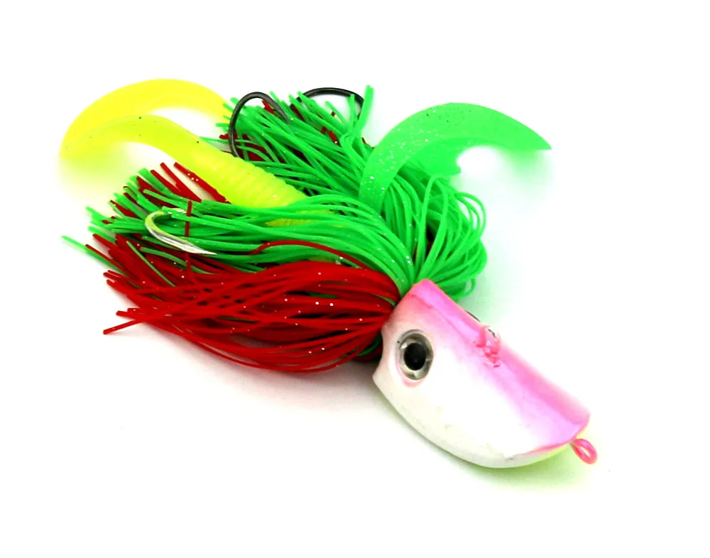 

1Pcs Squid Octopus Wobble Pesca Fishing Tackles Grub Worm Soft Lure Big Metal Jig Head Fishing Baits Fishing Lure 100g