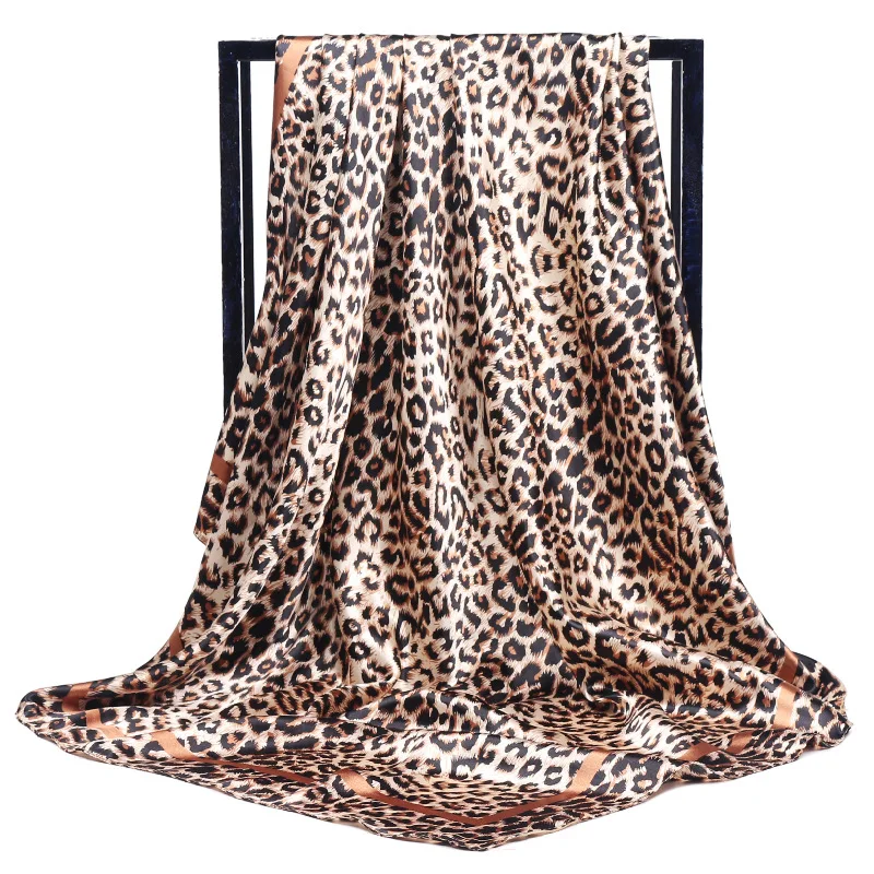 Роскошный шелковый шарф модный платок из фуляра атласная шаль шарфы 90*90 см