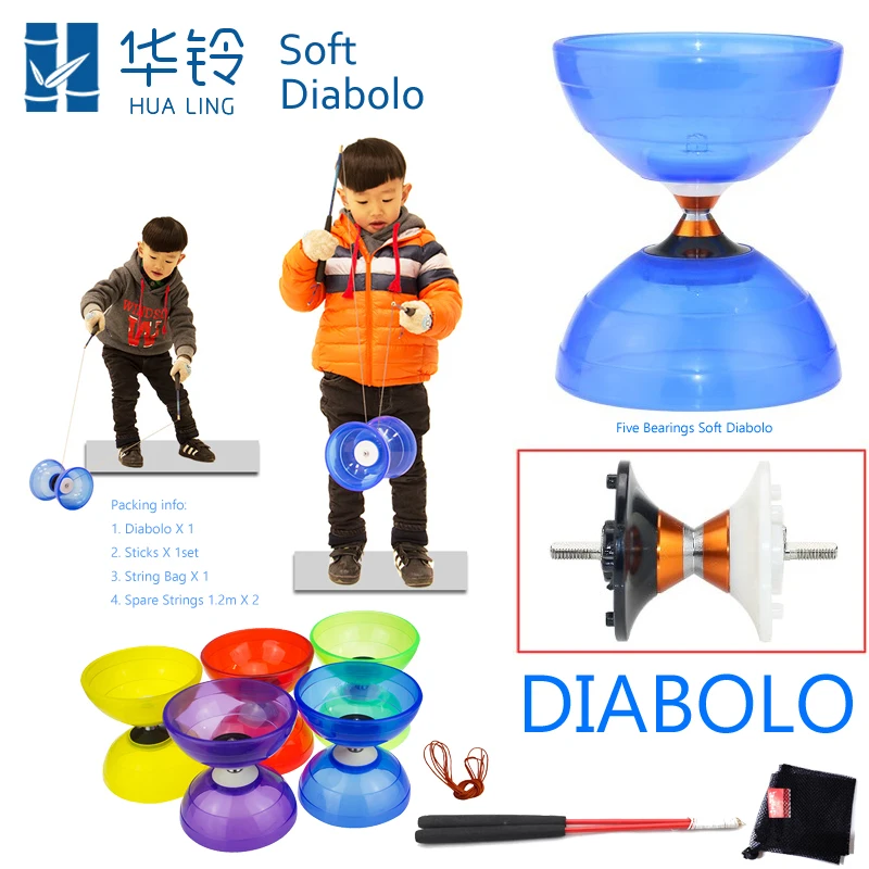Soft Diabolo 1 or 3 or 5 Bearings Set Packing Kongzhu (Dia. 128mm Cup, Sticks, String Bag, spare string) 2018 new arrived
Soft Diabolo 1 or 3 or 5 Bearings Set Packing Kongzhu (Dia. 128mm Cup, Sticks, String Bag, spare string) 2018 new arrived
