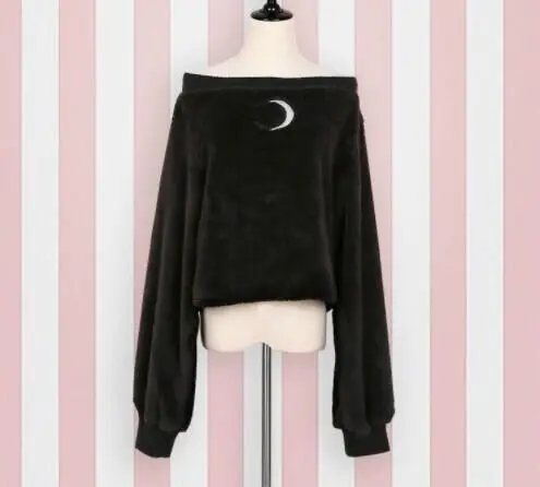 Spring Autumn Harajuku Wind Pullovers Moon Hollow-out Thick Punk Sexy Women's Sportswear with Loose Shoulders and Long Sleeves
Spring Autumn Harajuku Wind Pullovers Moon Hollow-out Thick Punk Sexy Women's Sportswear with Loose Shoulders and Long Sleeves