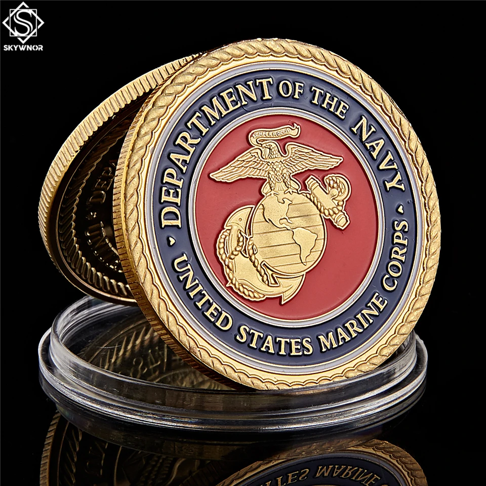 American Military Coin Colorful Marine Corps Gold Plated Coin Challenge Medal Commemorative Coin
American Military Coin Colorful Marine Corps Gold Plated Coin Challenge Medal Commemorative Coin