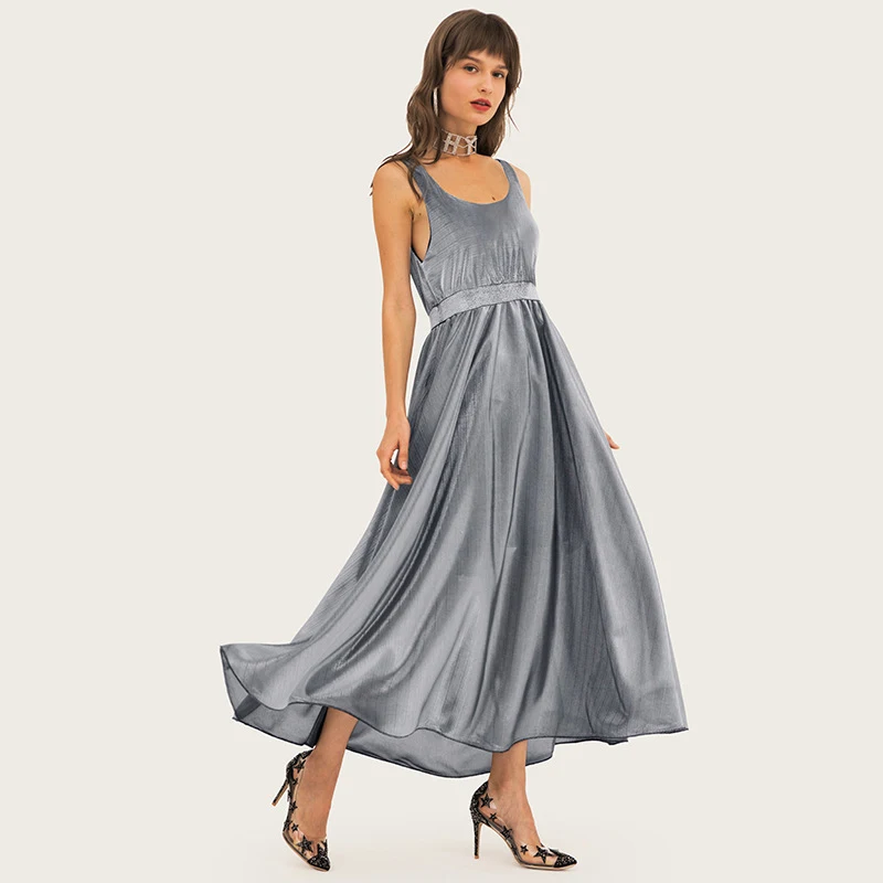 Women's Simple Sliver Long Dress Spaghetti Strap Mesh Backless Pleated High Waist Splicing Knitting Cotton Thin Party Dress
Women's Simple Sliver Long Dress Spaghetti Strap Mesh Backless Pleated High Waist Splicing Knitting Cotton Thin Party Dress