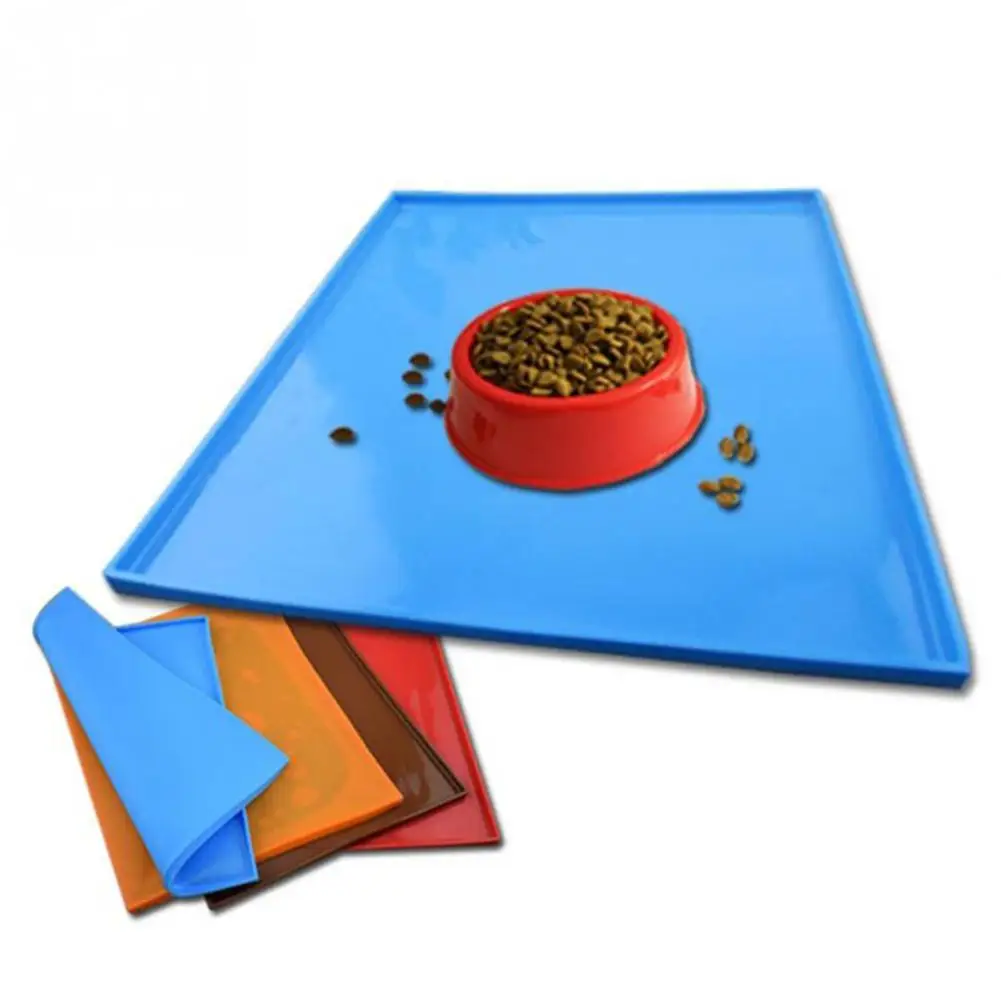 None Waterproof Pet Feeding Silicone Mat for Food Water Drinking Dish Bowl Drink Feed Placemat Supplies | Дом и сад