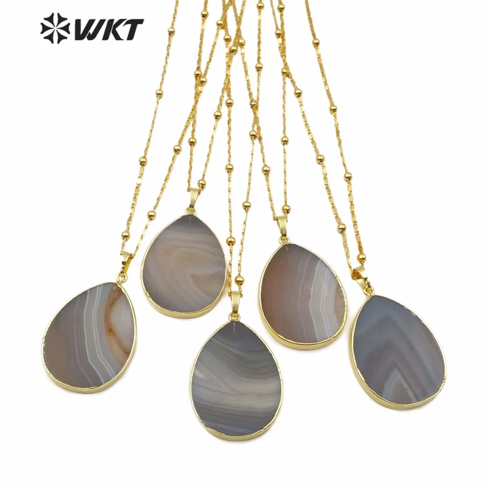 WT-N1151 Natural Stone Pendant Grey Agates Pendant Drop Shape Shape Natural Strip Pattern Gold Bezel Lady Stone Pendant Necklace
WT-N1151 Natural Stone Pendant Grey Agates Pendant Drop Shape Shape Natural Strip Pattern Gold Bezel Lady Stone Pendant Necklace