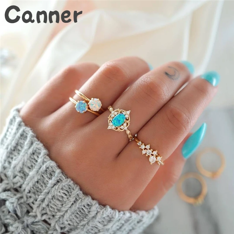 Canner 4 Pcs/set Bohemia Knuckle Rings For Women Adjustable Crystal Rings Set Blue Zircon Ring Party Engagement Jewelry Gifts A4
Canner 4 Pcs/set Bohemia Knuckle Rings For Women Adjustable Crystal Rings Set Blue Zircon Ring Party Engagement Jewelry Gifts A4