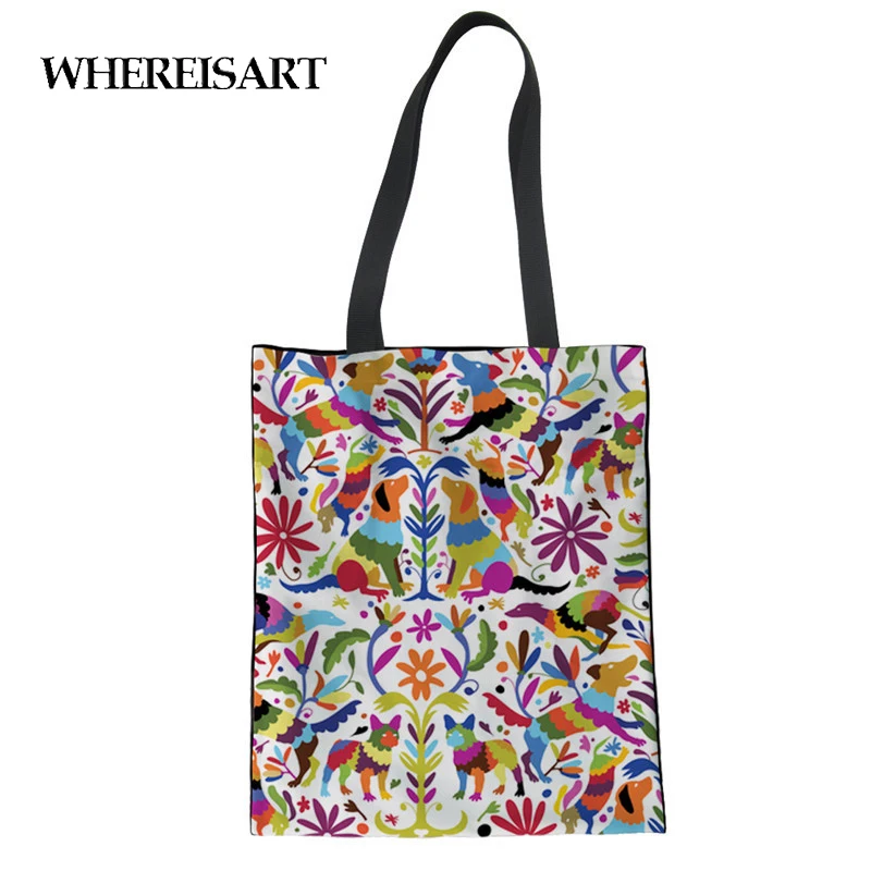 WHEREISART Handbags 2019 Dog Otomi Printing Foldable Shopping for Women Traval Shoulder Bags Teen Girl Satchel Sac a main Femme
WHEREISART Handbags 2019 Dog Otomi Printing Foldable Shopping for Women Traval Shoulder Bags Teen Girl Satchel Sac a main Femme