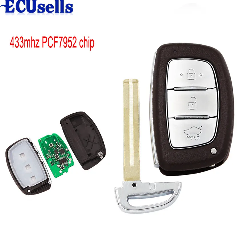 3 Buttons for Hyundai VERNA ELANTRA Smart Remote Key Control 433MHZ Keyless Entry Push Small key fob with PCF7952 Chip Uncut
3 Buttons for Hyundai VERNA ELANTRA Smart Remote Key Control 433MHZ Keyless Entry Push Small key fob with PCF7952 Chip Uncut