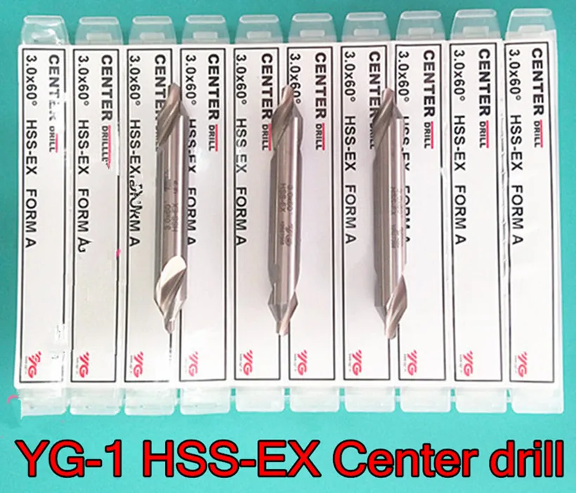 10pcs/set YG-1 HSS-EX Center drill 1-1.5-2-2.5-3-4-5mm Processing stainless steel steel, etc Free shipping
10pcs/set YG-1 HSS-EX Center drill 1-1.5-2-2.5-3-4-5mm Processing stainless steel steel, etc Free shipping