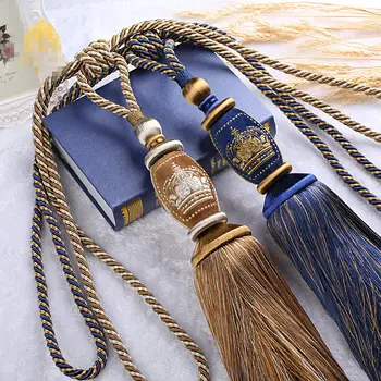 1 pair curtain tieback luxury European crown embroidery Hand made hanging ball long tassel rope buckle strap tie tape back N107
1 pair curtain tieback luxury European crown embroidery Hand made hanging ball long tassel rope buckle strap tie tape back N107