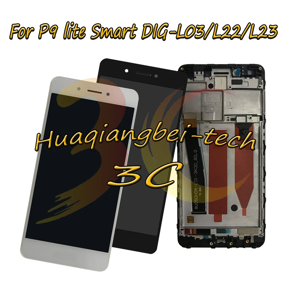 

New 5.0'' For Huawei P9 lite Smart DIG-L03 DIG-L22 DIG-L23 Full LCD DIsplay + Touch Screen Digitizer Assembly + Frame Cover