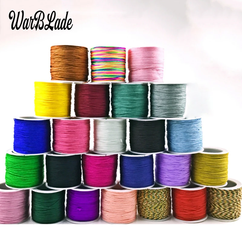 

WBL 100M/Spool Cotton Cord 0.8mm 1mm 1.5mm 2mm Nylon Cord Thread Chinese Knot String DIY Beading Braided Bracelet Jewelry Making