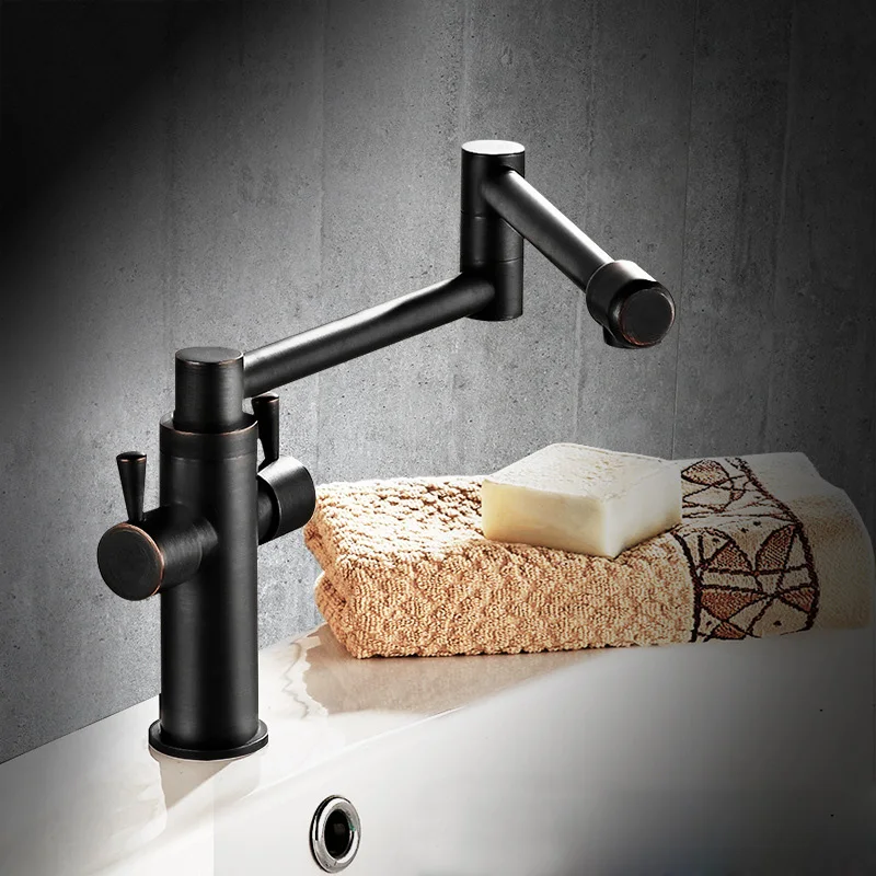 silver kitchen cabinet universal folding rotary faucet black wash basin all copper hot and cold water faucet.
silver kitchen cabinet universal folding rotary faucet black wash basin all copper hot and cold water faucet.