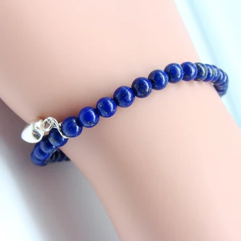 Lapis Bracelet 925 Sterling Sliver heart design 100% Natural gemstone Bracelet Heart jewelry for children's day gift
Lapis Bracelet 925 Sterling Sliver heart design 100% Natural gemstone Bracelet Heart jewelry for children's day gift