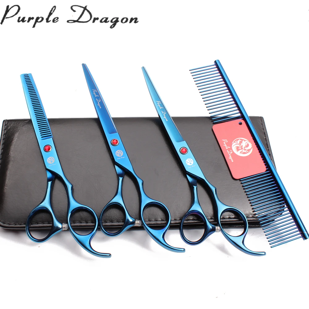 Z3003 4Pcs Set 7'' Blue Steel Comb + Cutting Shears + Thinning Scissors +UP Curved Shears Professional Pets Hair Scissors Suit
Z3003 4Pcs Set 7'' Blue Steel Comb + Cutting Shears + Thinning Scissors +UP Curved Shears Professional Pets Hair Scissors Suit