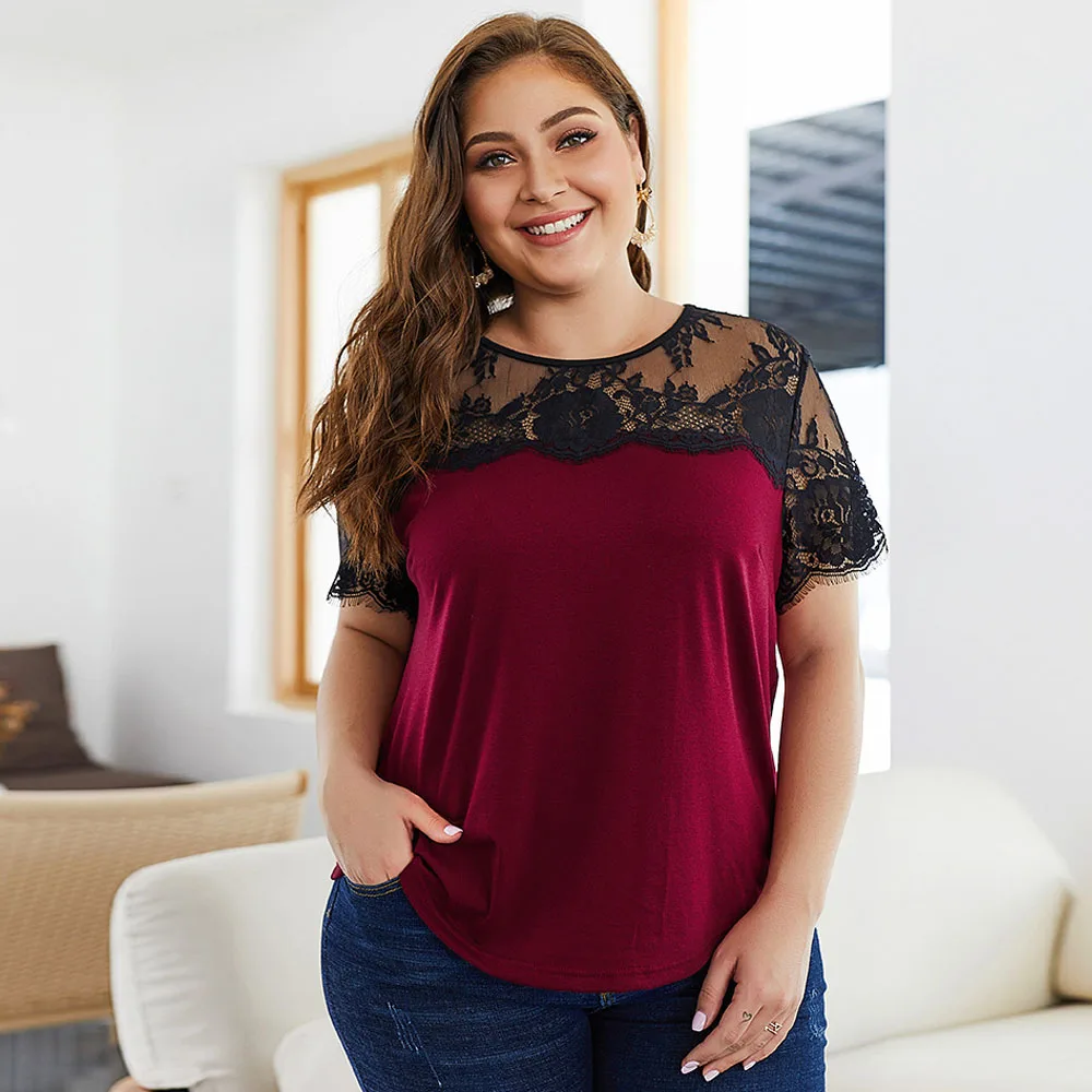 2019 Summer Women Plus Size 3XL 4XL Patchwork Lace Blouse for fat Fashion Sexy Ladies Short Sleeve Blouse Shirts Blusas Female
2019 Summer Women Plus Size 3XL 4XL Patchwork Lace Blouse for fat Fashion Sexy Ladies Short Sleeve Blouse Shirts Blusas Female