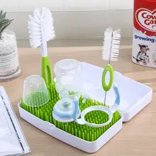 Estante de secado de botellas de bebé portátil plegable de césped con Kit de limpieza de cepillos estante de secado de botellas de bebé egouttoir biberon(China)
