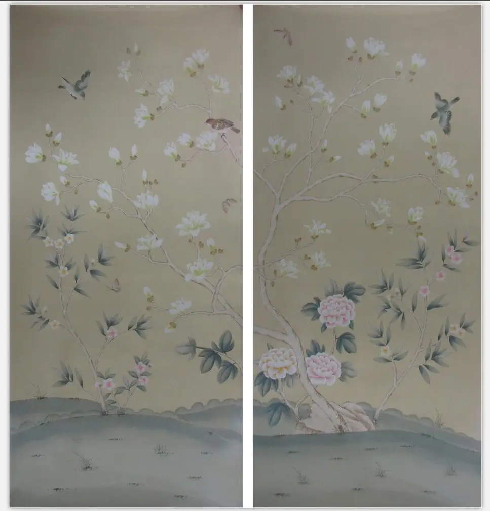 Classic Hand-painted silk wallpaper Customized painting Magnolia flower with bird wallcovering many arts and background optional
Classic Hand-painted silk wallpaper Customized painting Magnolia flower with bird wallcovering many arts and background optional