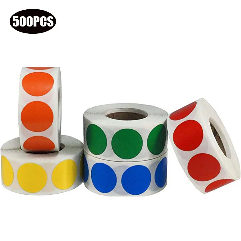 Chroma Label 1 inch Color-Code Dot Labels stickers 500/Roll,Black/white/green/blue/orange/red/pink/yellow stationery stickers
Chroma Label 1 inch Color-Code Dot Labels stickers 500/Roll,Black/white/green/blue/orange/red/pink/yellow stationery stickers