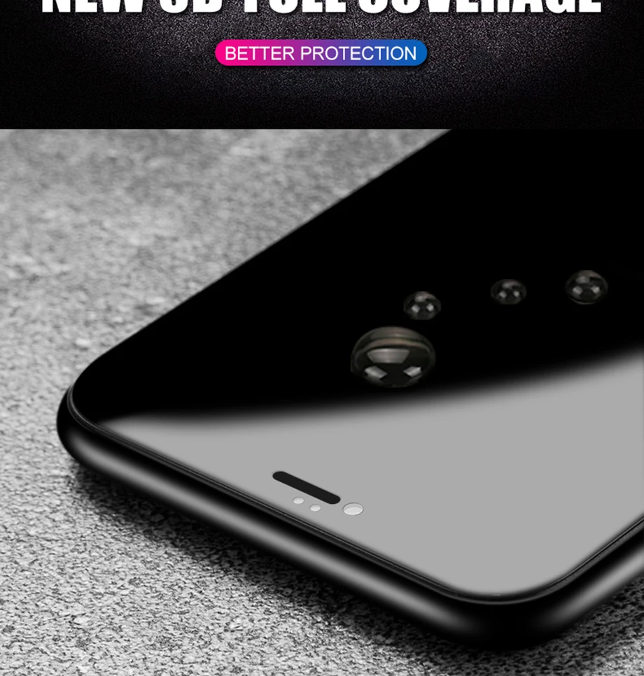 2-PC-5D Glass on the for iPhone 6 7 Tempered Glass For iPhone X 7 8 Plus Screen Protective Film