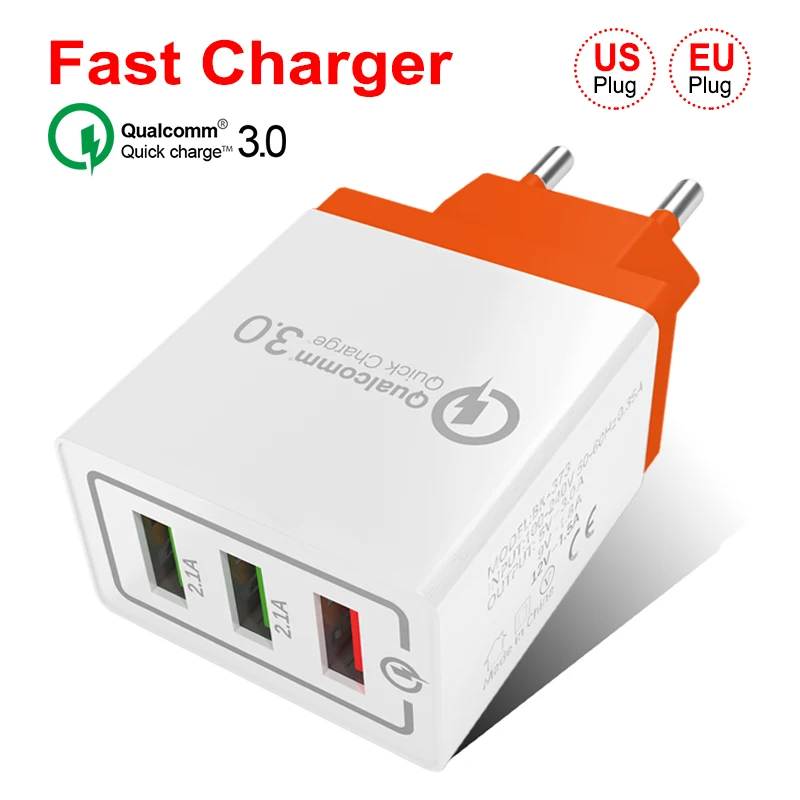 Fast Wall Charger for Samsung S9 Xiaomi 18 W 3 USB Mobile Phone Fast Wall Plug for iPhone X 8 7 Huawei
Fast Wall Charger for Samsung S9 Xiaomi 18 W 3 USB Mobile Phone Fast Wall Plug for iPhone X 8 7 Huawei